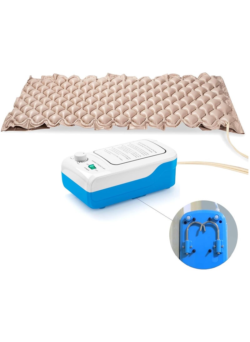 Generic Low-Air-Loss Inflatable Mattress Overlay – Medical Air Pad with Pump & Pillow – 300 lbs Capacity – Home Care Support - Image 1