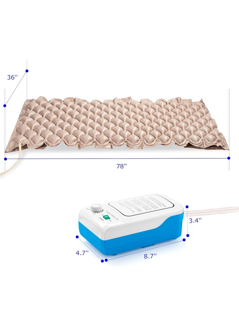 Generic Low-Air-Loss Inflatable Mattress Overlay – Medical Air Pad with Pump & Pillow – 300 lbs Capacity – Home Care Support - Image 2