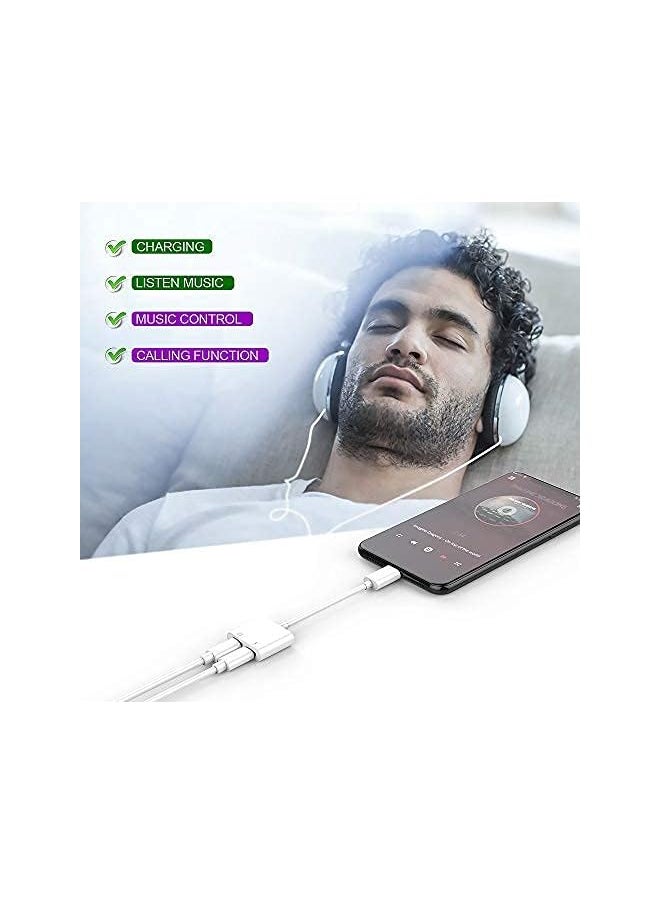 Earldom - Lightning Splitter for iPhone,[Apple MFi Certified] iPhone Headphone Adapter 2 in 1 Dual Lightning Headphone Jack Audio + Charge Cable Compatible for iPhone 12/12 Pro/11/XS/XR/X 8 7/iPad/ iPod - Image 1