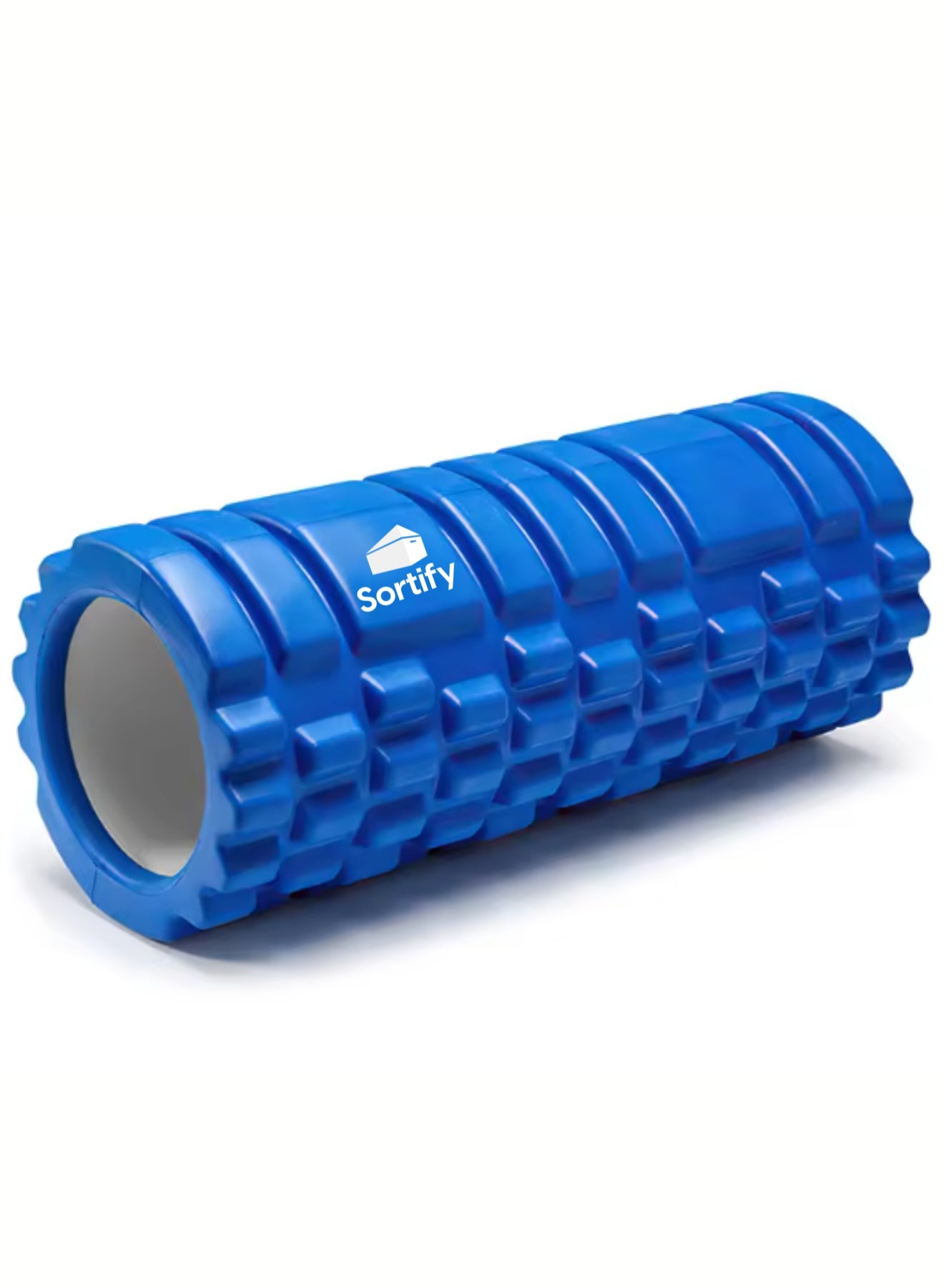 Sortify EVA Foam Roller for Exercise – Deep Tissue Massage Roll & Back Roller for Gym or Home, Medium Density Body Roller for Trigger Point Therapy, Yoga, Pilates & Sports Recovery, 33x14 cm, Blue