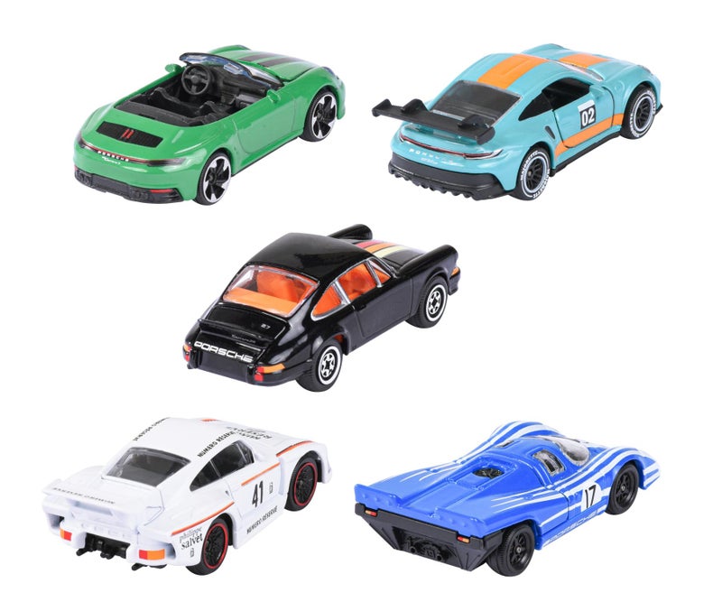 Majorette Porsche Die-Cast Toy Car Gift Set Pack of 5 – Official Licensed Mini Vehicles for Kids & Collectors - Image 2