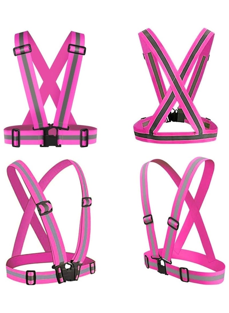 Generic High-Visibility Reflective Safety Belt & Jacket Set Pink  - Image 2