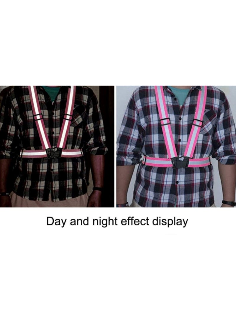 Generic High-Visibility Reflective Safety Belt & Jacket Set Pink  - Image 4