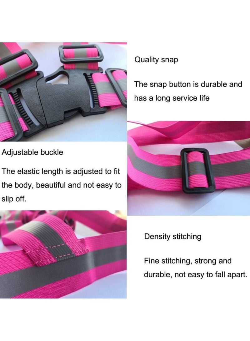 Generic High-Visibility Reflective Safety Belt & Jacket Set Pink  - Image 5