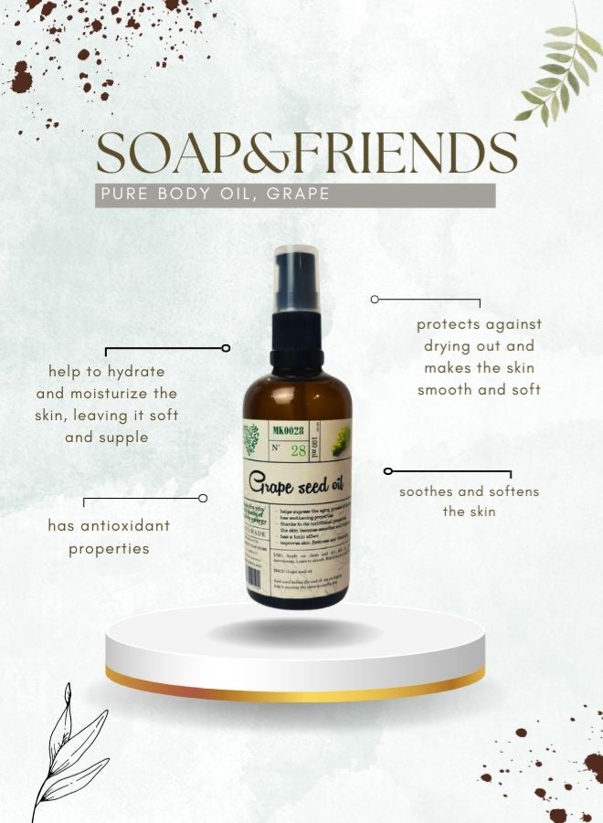 الصابون والأصدقاء زيت بذور العنب النقي - زيت طبيعي 100%، 100 مل - Image 3
