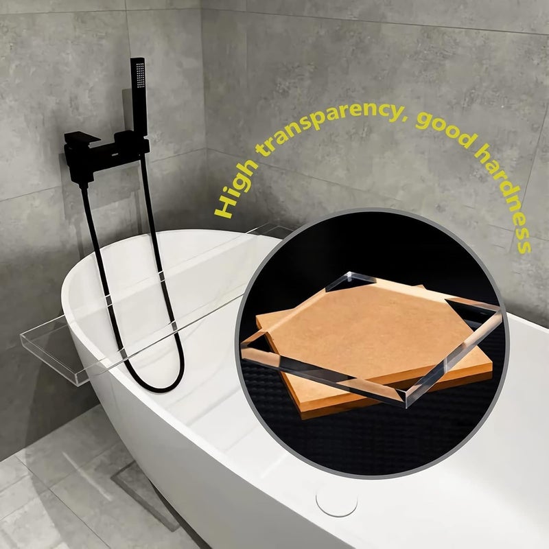 Al Raied ARS® Clear Acrylic Bathtub Tray - Luxury Bath Caddy for Relaxation - Image 4