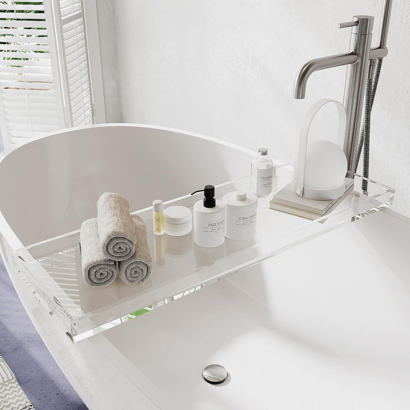 Al Raied ARS® Clear Acrylic Bathtub Tray - Luxury Bath Caddy for Relaxation - Image 1