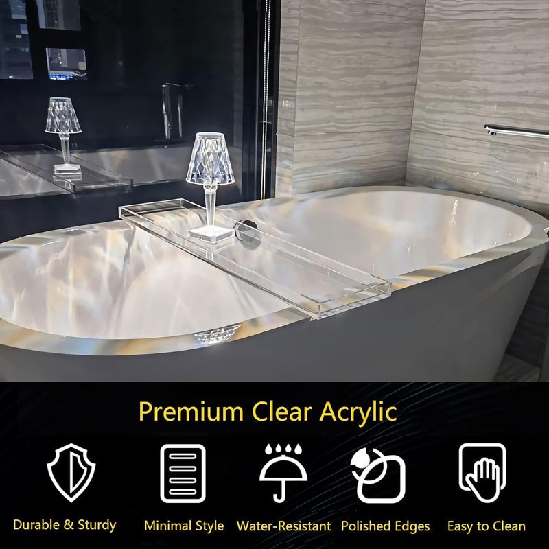Al Raied ARS® Clear Acrylic Bathtub Tray - Luxury Bath Caddy for Relaxation - Image 5