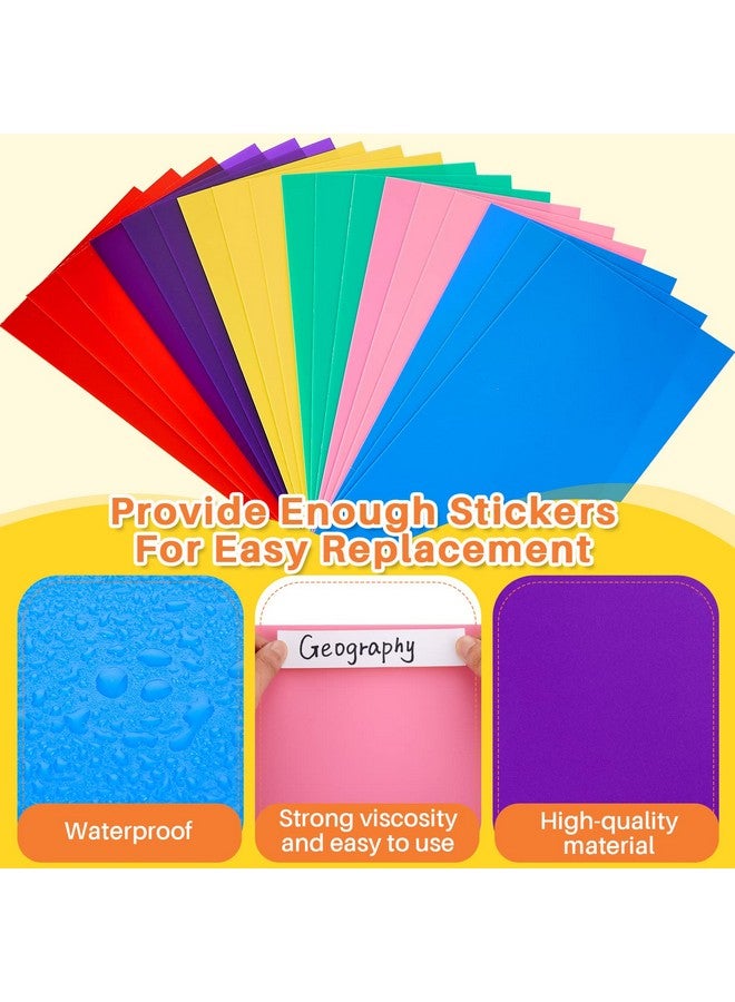 Chinco 18 Pack Library Shelf Dividers Book Shelf Dividers With 36 Pieces Stickers 6 X 12 Inch Plastic Book Divider Colorful Bookshelf Dividers Assorted Colored Library Shelf Markers For Classroom Supplies - Image 4