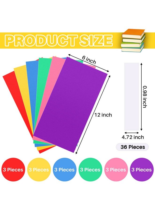 Chinco 18 Pack Library Shelf Dividers Book Shelf Dividers With 36 Pieces Stickers 6 X 12 Inch Plastic Book Divider Colorful Bookshelf Dividers Assorted Colored Library Shelf Markers For Classroom Supplies - Image 2