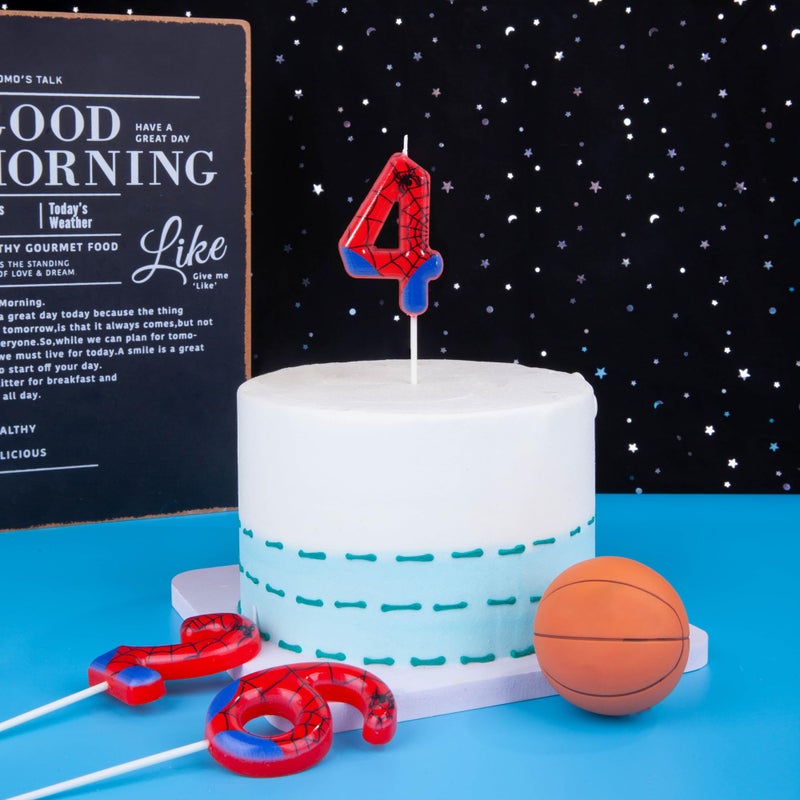 PHD CAKE 2.76 Inch Number 4 Spider Birthday Candles, Spider Cartoon Themed Number Candles, Cake Number Candles, Party Celebration - Image 4