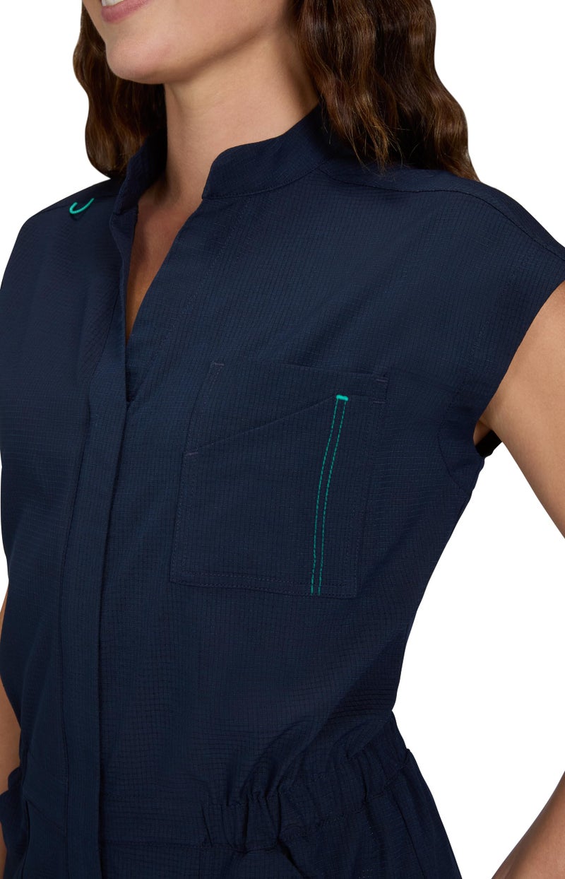 KOI Solis x Anja Women's 9-Pocket Jumpsuit Navy Medium - Image 4