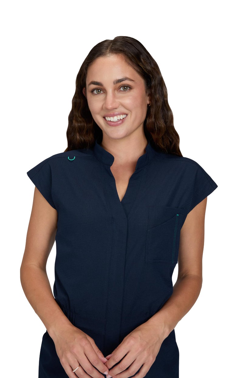 KOI Solis x Anja Women's 9-Pocket Jumpsuit Navy Medium - Image 3