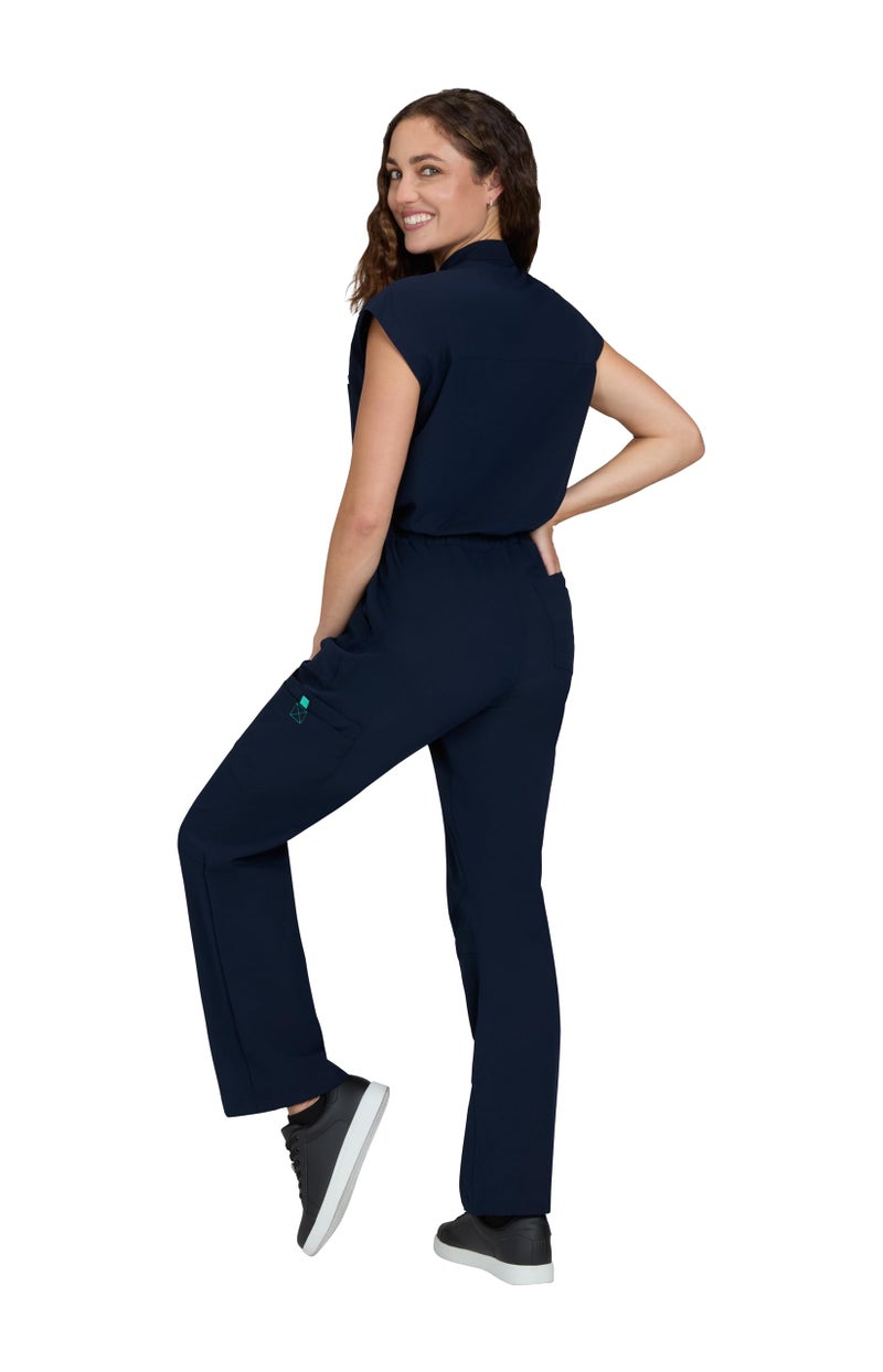 KOI Solis x Anja Women's 9-Pocket Jumpsuit Navy Medium - Image 2