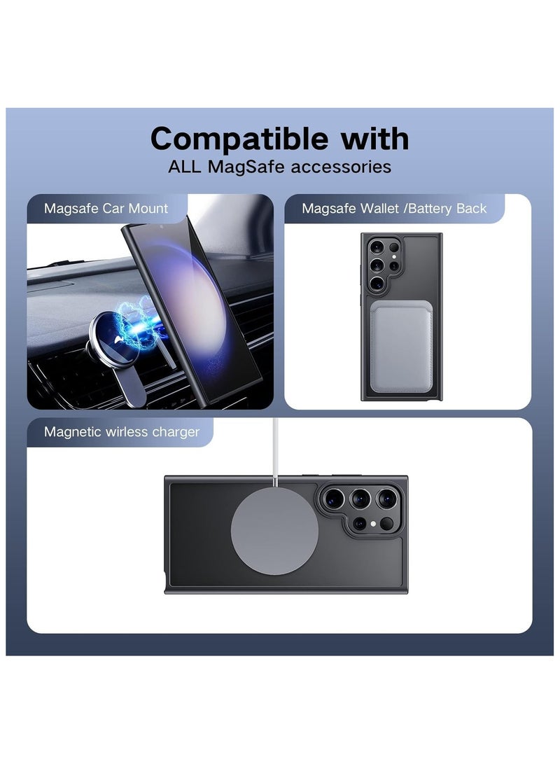 ACLIX Magnetic Case for Samsung Galaxy S22 Ultra [Shockproof & Slim] Matte Hard Back Cover with High-Grade Protection | Dark Blue - Image 2