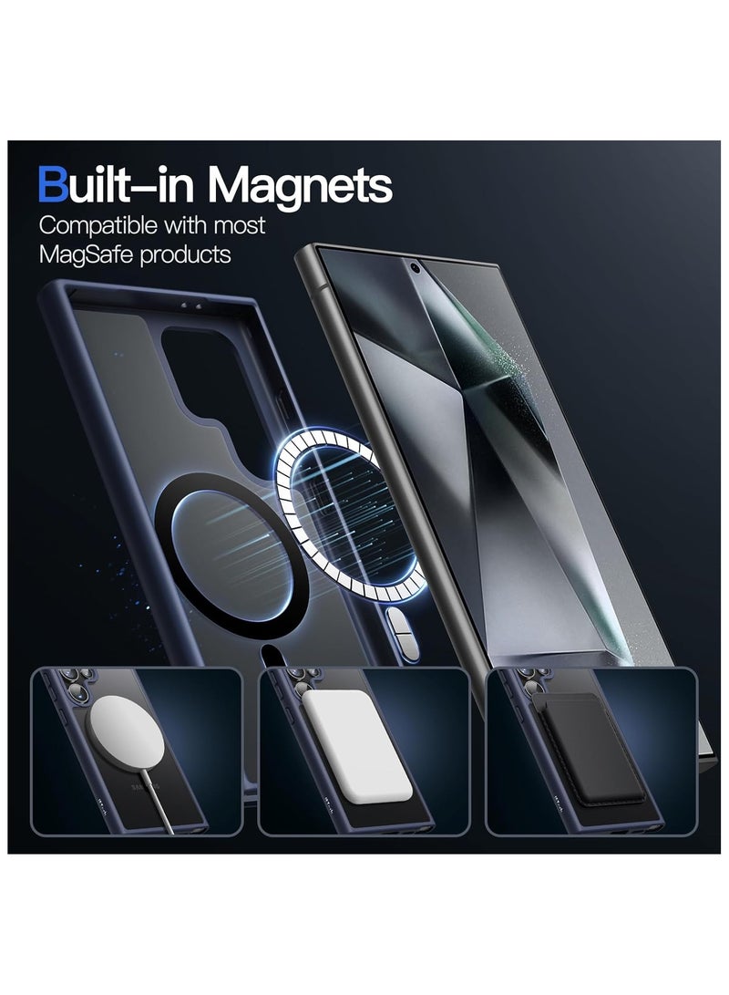 ACLIX Magnetic Case for Samsung Galaxy S22 Ultra [Shockproof & Slim] Matte Hard Back Cover with High-Grade Protection | Dark Blue - Image 5
