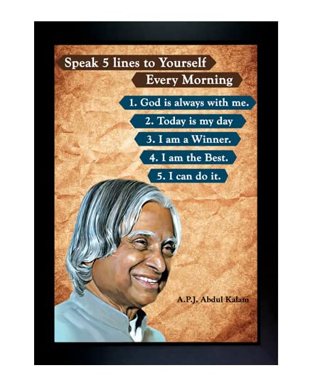 RV SALES RV SALES APJ Abdul Kalam Photo Frame Freedom Fighter Frame Motivational Quotes Frame For Room Wall Frames Wall Painting 10 x 135 IN APJ Abdul KalamAcrylicRectangular  - Image 1