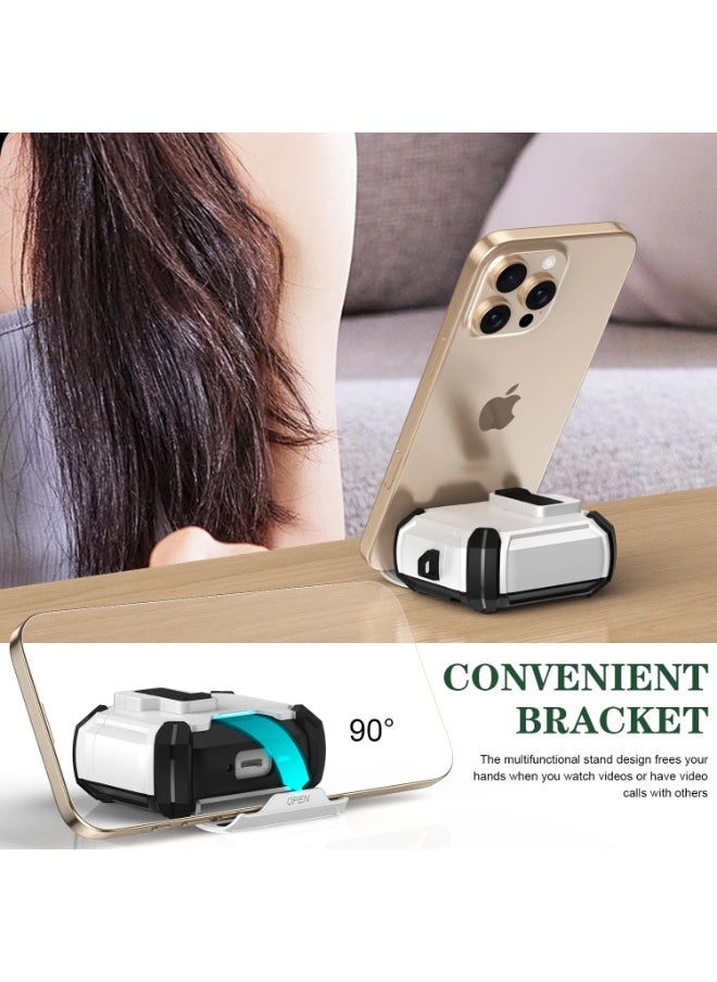 For AirPods 4 Case with Secure Lock Cover with Keychain Shockproof Protective Cover Multifunctional magnetic bracket, anti-fall