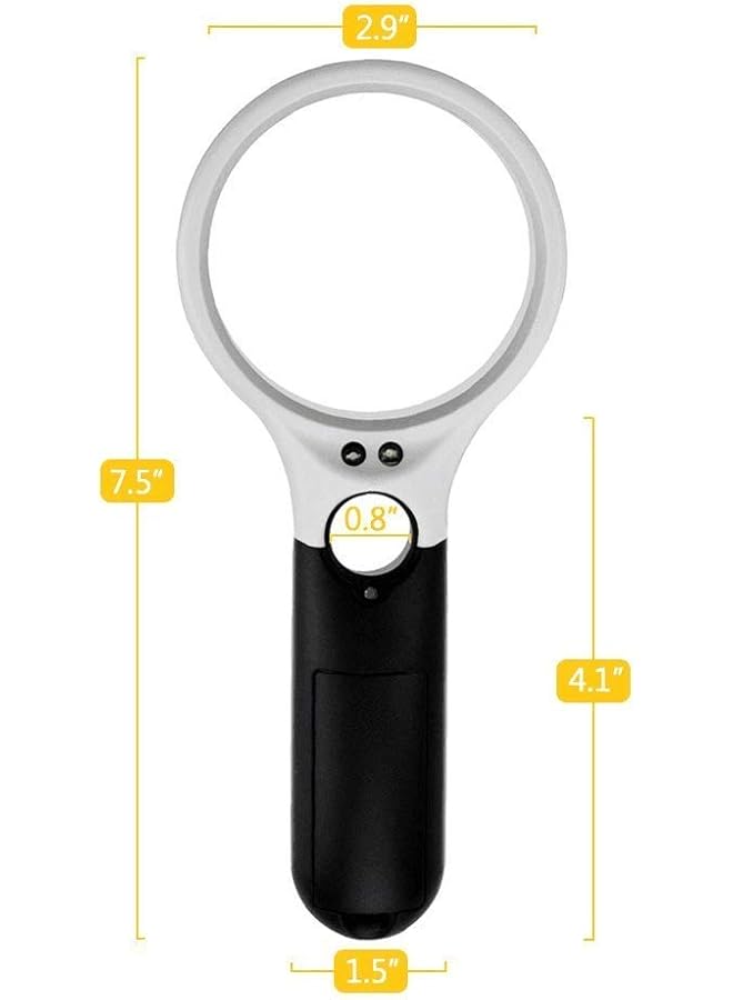erorex 3 Led Light 3X 45X Handheld Magnifier Illuminated Reading Magnifying Glass Lens Jewelry Loupe Ideal For Reading - Image 2