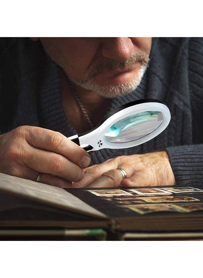 erorex 3 Led Light 3X 45X Handheld Magnifier Illuminated Reading Magnifying Glass Lens Jewelry Loupe Ideal For Reading - Image 4