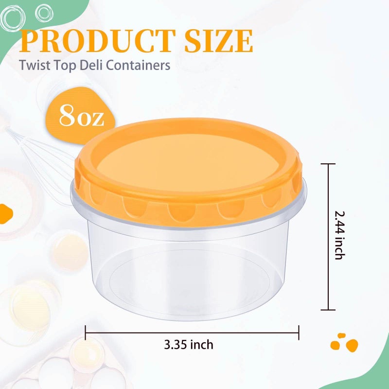 TOFLEN Reusable Small Freezer Containers 8 Oz Plastic Food Storage Containers with Screw On Lids, Leakproof & Airtight, Freezer Safe, Dishwasher Safe, Set of 6 Multicolor - Image 2