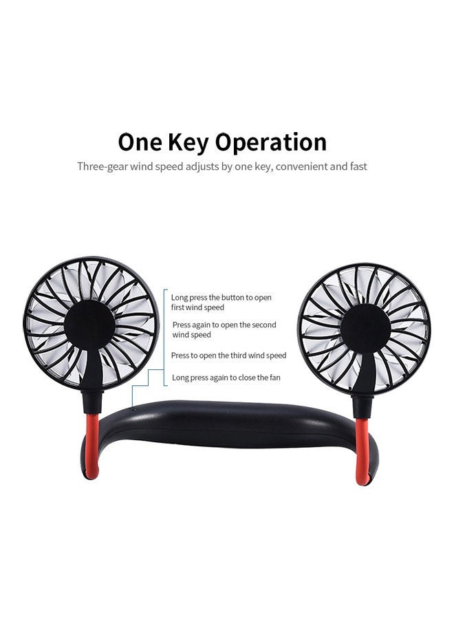 Portable Hanging Neck Mini Portable USB Rechargeable Fan Blue