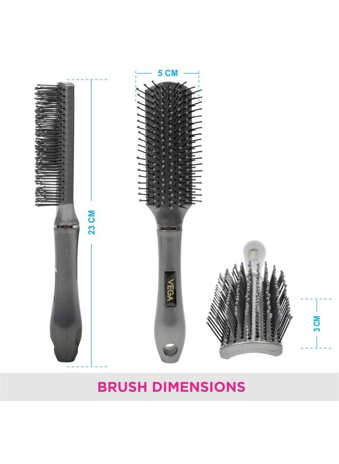 Vega Vega Flat Hair Brush (India's No. 1* Hair Brush Brand) For Men & Women, (E10-FB)  - Image 3