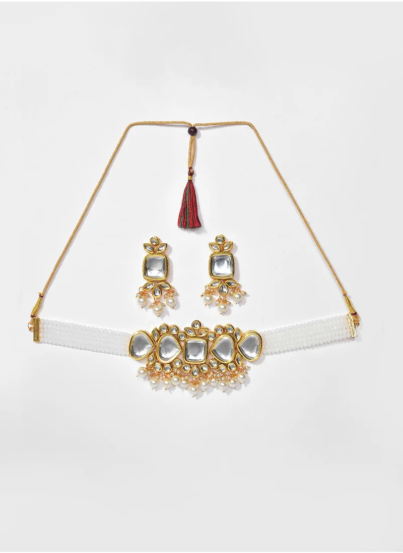 SOHI Stone Studded & Beaded Jewellery Set