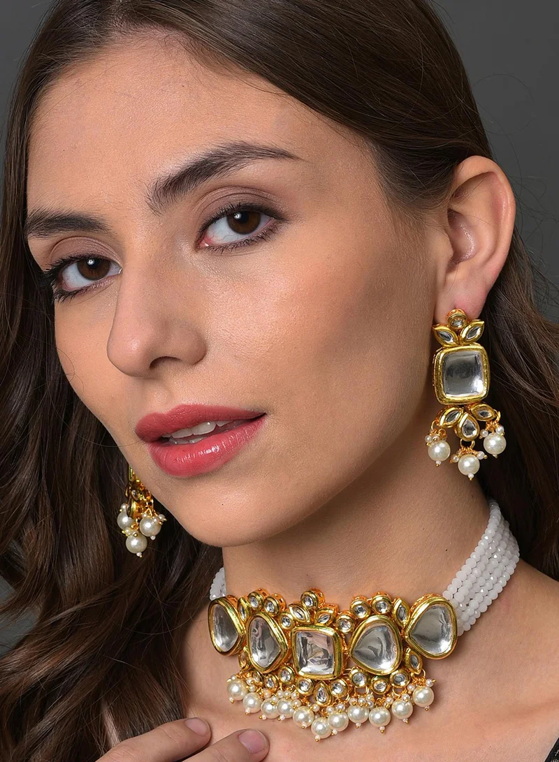 سوهي طقم مجوهرات صناعية مرصع بالأحجار والخرز