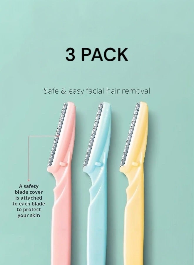 Glowudz Glowudz 3 Pcs Eyebrow Trimmer Women Face Razor Leg Body Epilator Brow Facial Remover Shaver Makeup Facial Hair Removal Blades Kit  - Image 4