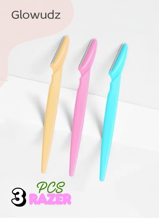 Glowudz Glowudz 3 Pcs Eyebrow Trimmer Women Face Razor Leg Body Epilator Brow Facial Remover Shaver Makeup Facial Hair Removal Blades Kit  - Image 1