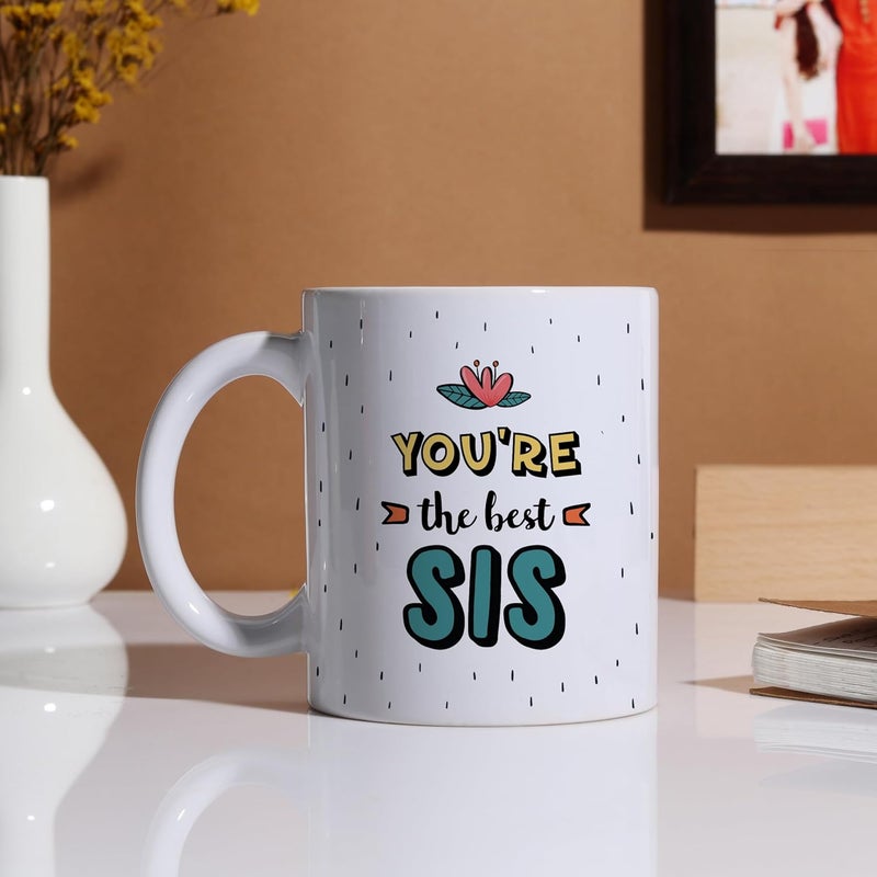 Oye Happy Bro and Sis Rakhi Combo Gift Set for Rakshabandhan Coffee Mugs and Roli Chawal with Funny Quotes Ceramic Microwave Safe 330ml - Image 3