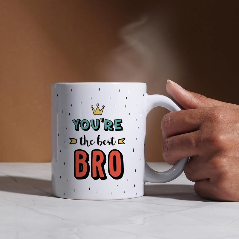 Oye Happy Bro and Sis Rakhi Combo Gift Set for Rakshabandhan Coffee Mugs and Roli Chawal with Funny Quotes Ceramic Microwave Safe 330ml - Image 4