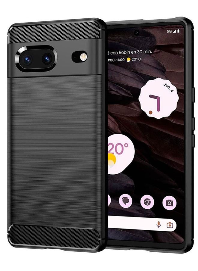 CATANES Google Pixel 7a Case Cover Soft TPU Bumper Protective Back Black - Image 1