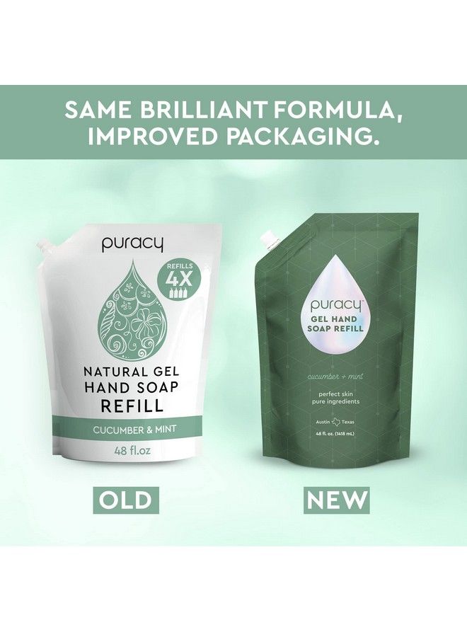 puracy Organic Hand Soap For The Professional Hand Washers We’Ve All Become Moisturizing Natural Gel Hand Wash Soap Liquid Hand Soap Refills For Soft Skin (Refill Cucumber & Mint 48 Ounce) - Image 3
