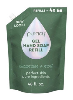 puracy Organic Hand Soap For The Professional Hand Washers We’Ve All Become Moisturizing Natural Gel Hand Wash Soap Liquid Hand Soap Refills For Soft Skin (Refill Cucumber & Mint 48 Ounce)  - Image 1