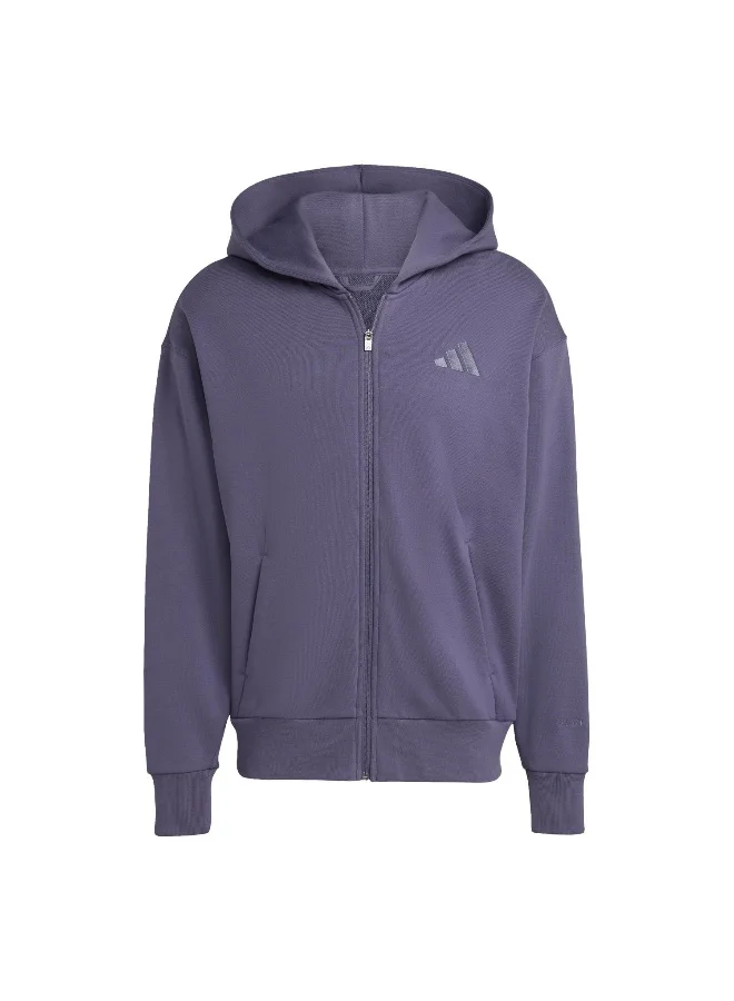 Adidas M A Szn Ft Fz Purple Training Track Tops For Men XS