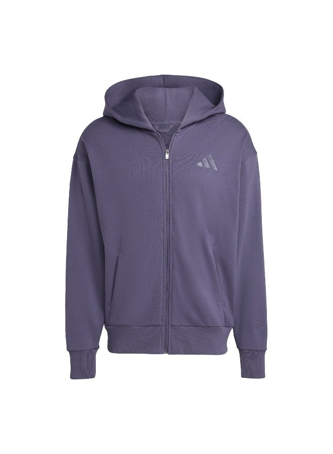 Adidas M A Szn Ft Fz Purple Training Track Tops For Men XS - Image 1