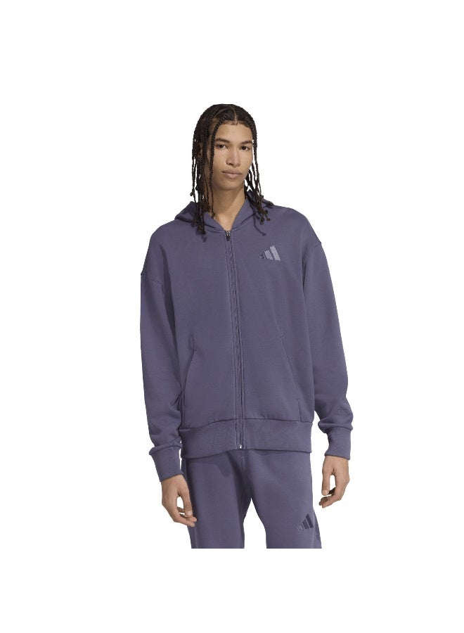 Adidas M A Szn Ft Fz Purple Training Track Tops For Men XS - Image 2