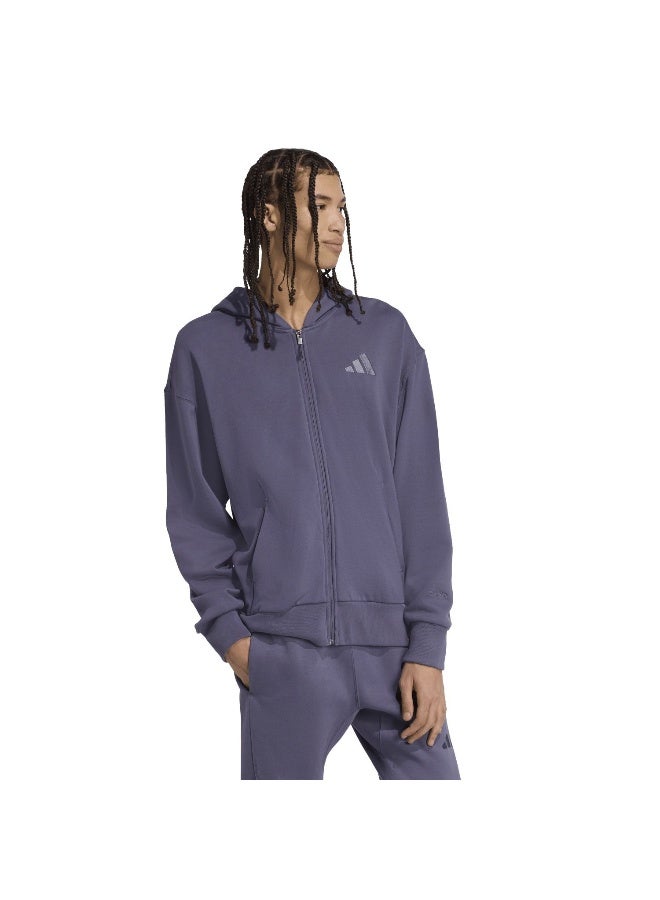 Adidas M A Szn Ft Fz Purple Training Track Tops For Men XS - Image 4