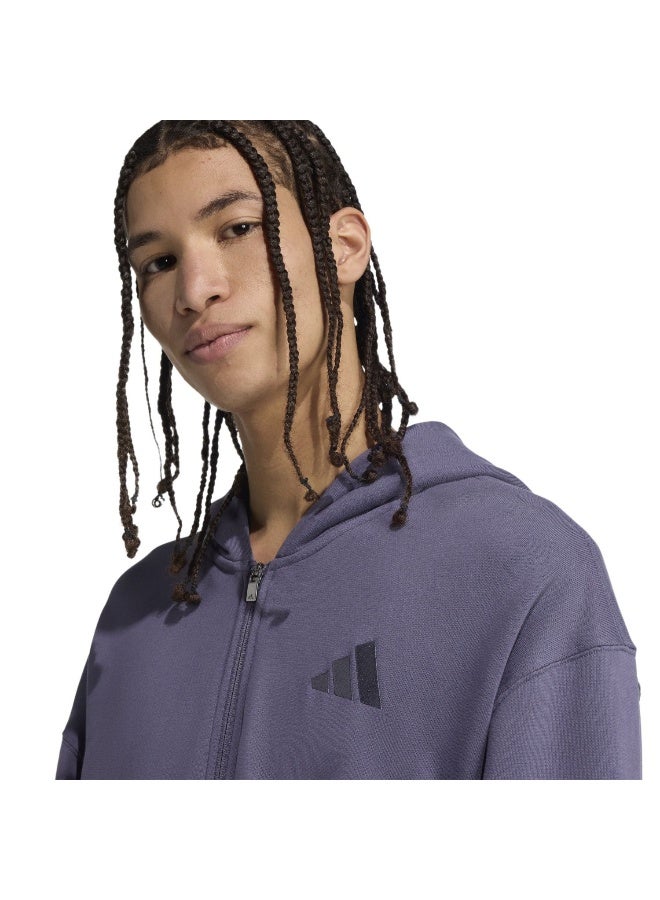 Adidas M A Szn Ft Fz Purple Training Track Tops For Men XS - Image 5