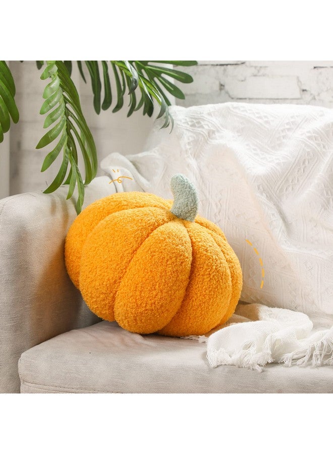 Kajaia 2 Pieces Simulated Pumpkin Pillow Plush Pillow 3D Pumpkin Shaped Pillow Cozy Fall Decorations Stuffed Throw Pillows for Thanksgiving Christmas Halloween Bedroom Sofa Couch Supplies (White, Yellow) - Image 5