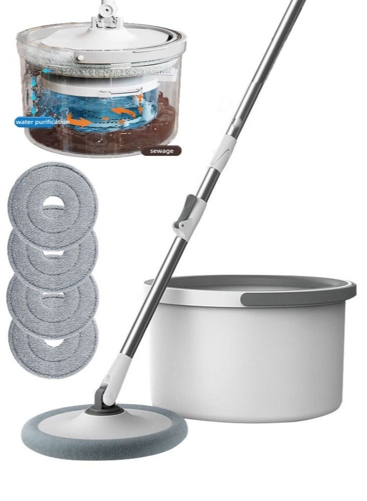 rayze Rotary Squeeze Mop and Bucket Microfiber Mop Pads Hand Free Wringing Floor Clean Mop with 4 Pads - Image 1