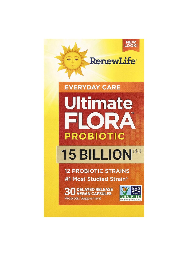 Ultimate Flora™, Probiotic, 15 Billion CFU, 30 Delayed Release Vegan Capsules