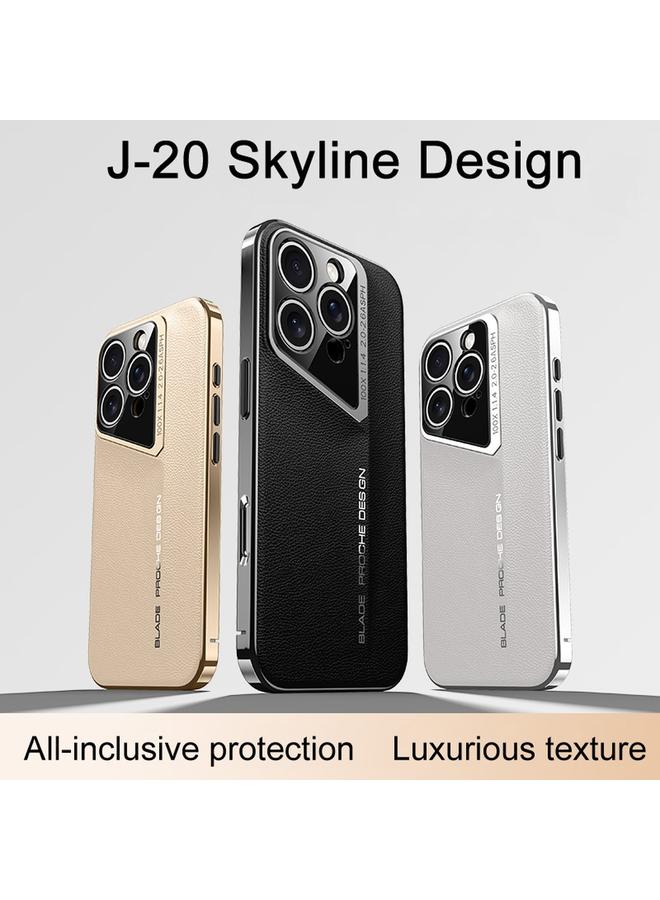 S-TOP Case For iPhone 13 Pro Max J-20 Leather Skyline Design Full Coverage Phone Case - Image 2