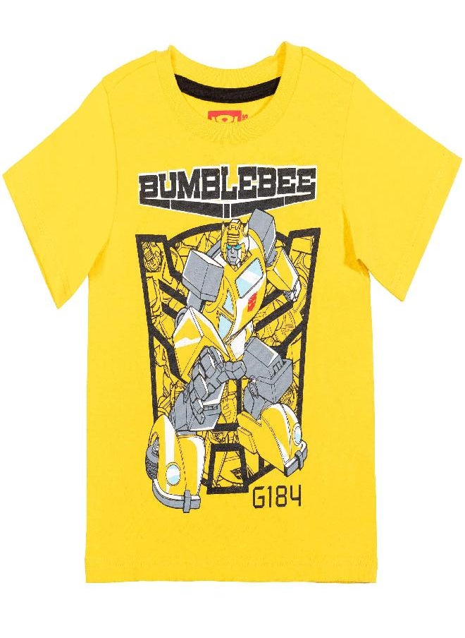 TRANSFORMERS Transformers Bumblebee Optimus Prime Toddler Boys 3 Pack T-Shirt Yellow/Blue/Black 5T  - Image 5