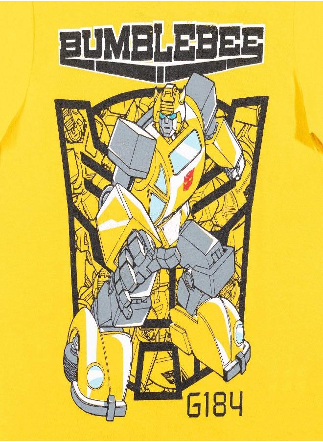 TRANSFORMERS Transformers Bumblebee Optimus Prime Toddler Boys 3 Pack T-Shirt Yellow/Blue/Black 5T  - Image 3