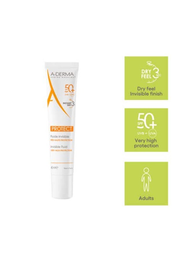 A-Derma Protect Invisible Fluid SPF50 + 40ml - Image 4