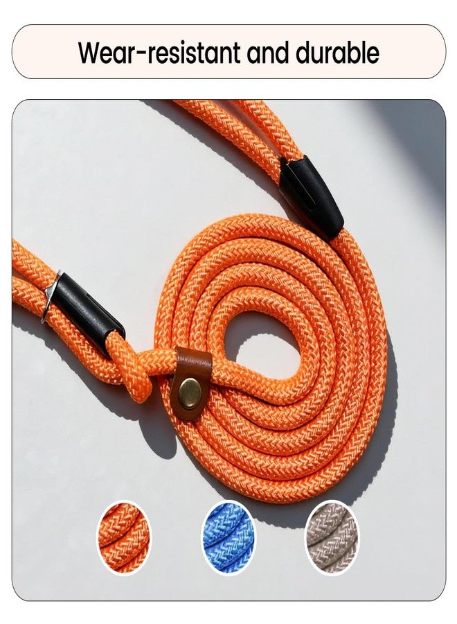 nets Tribe 6 FT Dog Leash for Large, Medium Dogs, Heavy Duty Dog Lead with Leather Tailor Connection, No Pull Training Lead Durable Rope Slip Leash, for Outside Walking, Playing, Camping, Yard (Orange) - Image 5