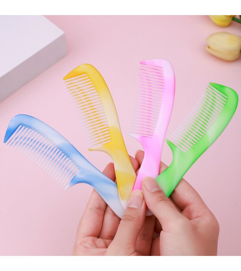 Random Color 2pcs Mini Comb Plastic Hair Styling For Detangling Long Straight Hair - Image 1